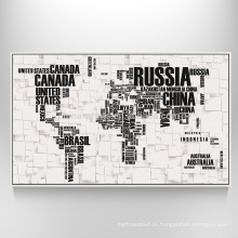 Arte do mapa do mundo na cópia decorativa do mapa da lona das canvas para a decoração de suspensão de parede